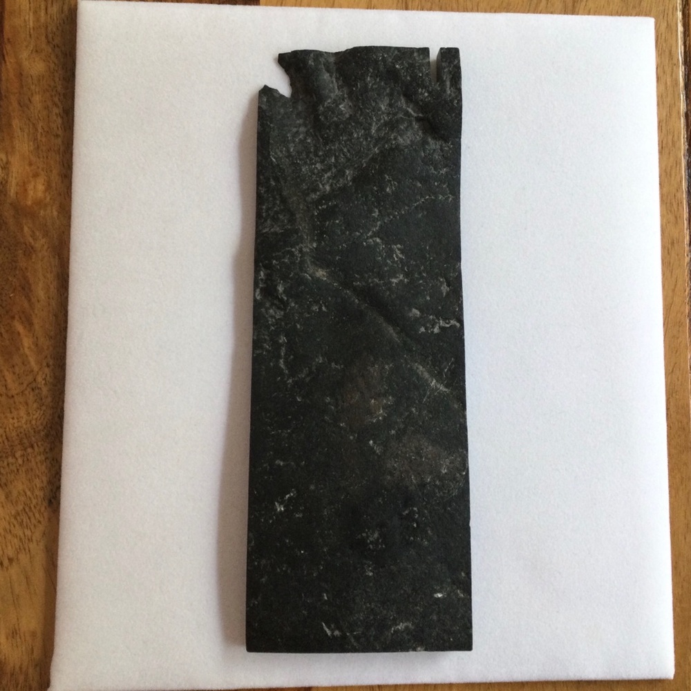 Black Nephrite Jade Slab - Natural Specimen - Uncut Front w Matte Polished Back